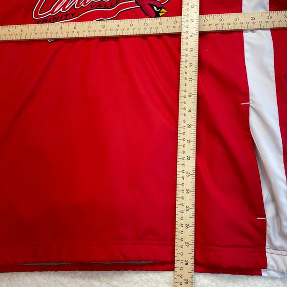 SportTek Trinity Valley college Cardinals Windshirt Pullover Red V-Neck Lined - Picture 6 of 11